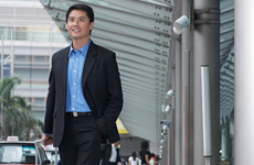 Businessman at an airport